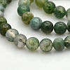 Natural Moss Agate Round Bead Strands G-N0120-30-8mm-3