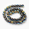 Electroplated Non-magnetic Synthetic Hematite Beads Strands G-P408-A-10mm-2