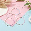 3Pcs 3 Color Glass Seed & Natural Pearl Braided Bead Bracelets Set BJEW-JB09572-2