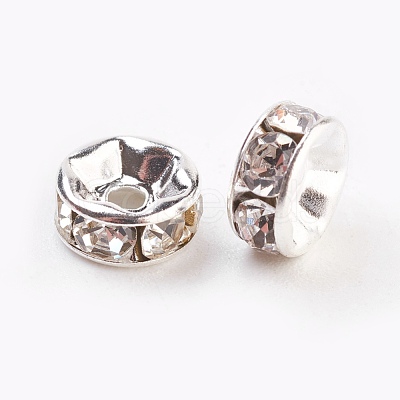 Brass Rhinestone Spacer Beads RB-A014-Z7mm-01S-1