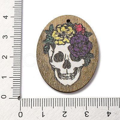 Single Face Printed Wood Pendants WOOD-B009-01F-1