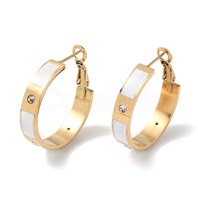 304 Stainless Steel Rhinestone Hoop Earrings for Women EJEW-L283-053G-01-1