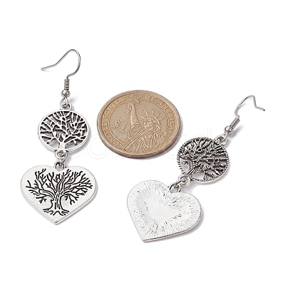 Tree of Life Alloy Dangle Earrings EJEW-JE05527-1