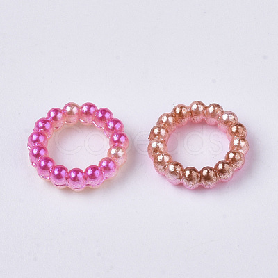 ABS Plastic Imitation Pearl Linking Rings OACR-N005-6mm-07-1