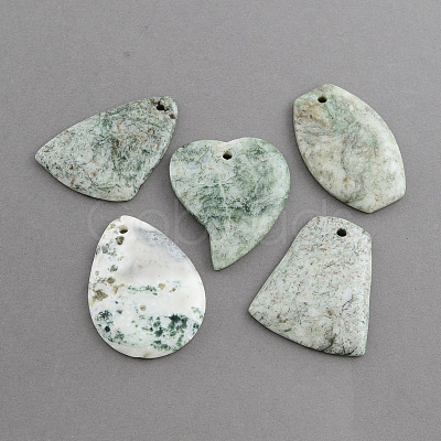 Natural Tree Agate Pendants G-S139-25-1