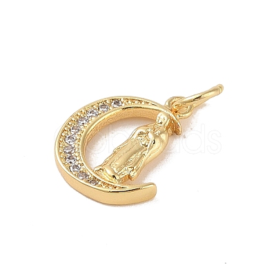 Brass Micro Pave Clear Cubic Zirconia Charms KK-E111-32D-G-1