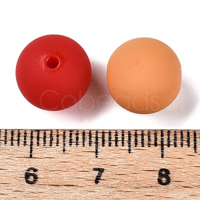 Rubberized Style Imitated Silicone Acrylic Beads MACR-T048-01B-01-1