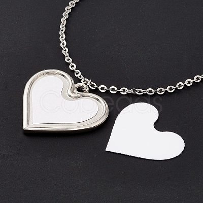 Sublimation Blank Aluminum Pendant Necklace NJEW-E020-02P-03-1