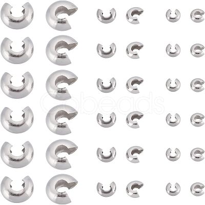 304 Stainless Steel Crimp Beads Covers STAS-UN0002-99P-1