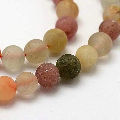 Natural Rutilated Quartz Beads Strands G-K193-8mm-11-1