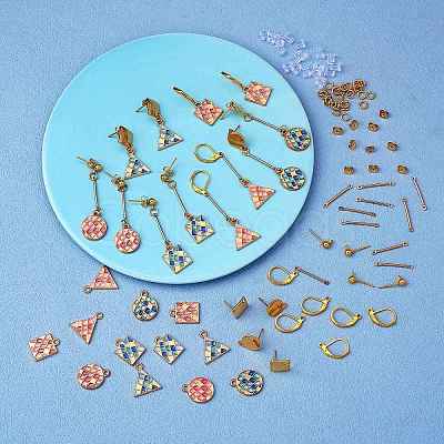 DIY Gemstone Dangle Earring Making Kits DIY-SZ0008-72-1