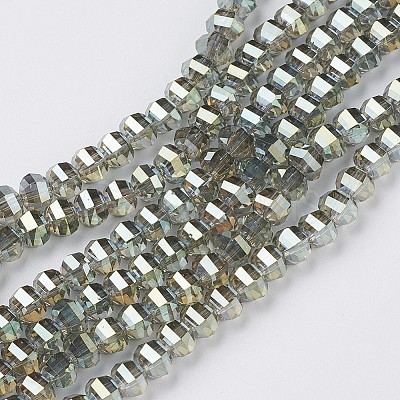 Electroplate Glass Beads Strands EGLA-L012-B-FR04-1