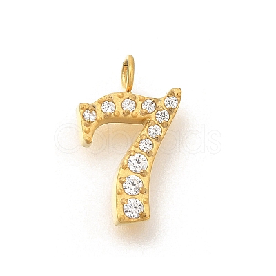 Ion Plating(IP) 304 Stainless Steel Micro Pave Cubic Zirconia Pendants STAS-H228-01G-07-1