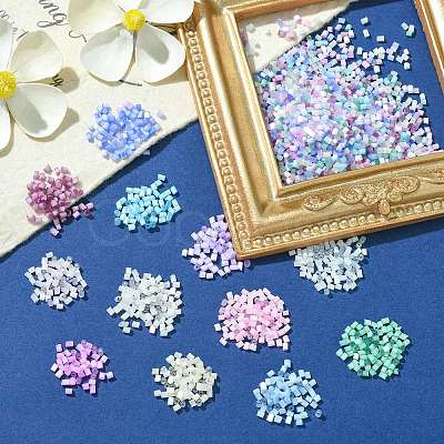 12300pcs 12 Colors Imitation Cat Eye Glass Round Bugle Beads GLAA-CJ0002-18-1