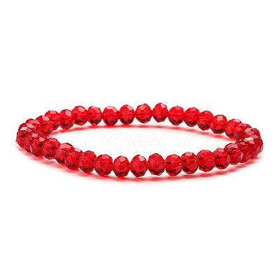 Fashionable Faceted Rondelle Glass Beads Stretch Bracelets for Women Girls Gift TQ6391-9-1