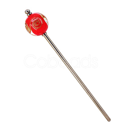 Lampwork & Brass Hair Sticks PW-WG6F808-01-1