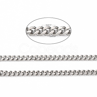 Tarnish Resistant 304 Stainless Steel Twist Chains CHS-K001-21-3mm-1