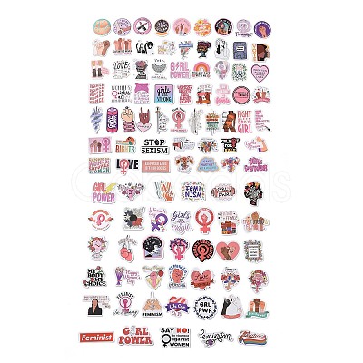 100pcs Feminism Paper Stickers Set DIY-C062-02-1