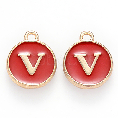 Golden Plated Alloy Enamel Charms ENAM-S118-03V-1