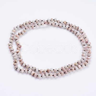 Natural Netstone Beaded Multi-use Necklaces/Wrap Bracelets NJEW-K095-B09-1