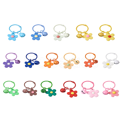 Biyun 17Pcs 17 Colors Soft Rubber Pendant Keychains KEYC-BY0001-03-1