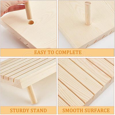 7-Slot Wooden Place Card Display Stands ODIS-WH0029-52A-1