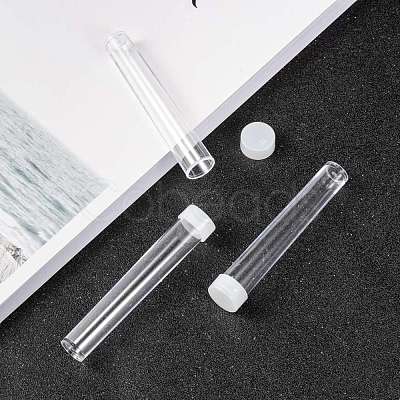 Clear Tube Plastic Bead Containers with Lid C066Y-1