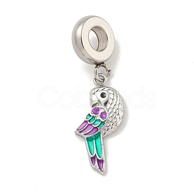 304 Stainless Steel Enamel European Dangle Charms STAS-U005-34P-1