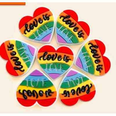 10Pcs Multi-color Love Silicone Beads JX655A-1