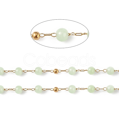 Dyed Natural Jade Round Beaded Chain CHS-C006-01E-1