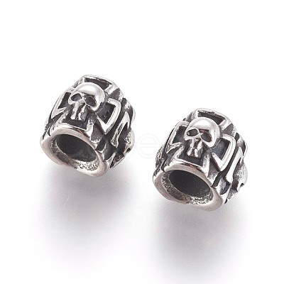 304 Stainless Steel European Beads STAS-P237-52AS-1