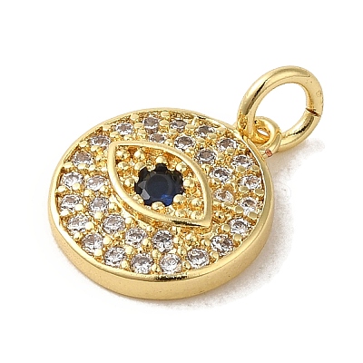 Brass Micro Pave Clear Cubic Zirconia Pendants KK-R162-005B-G-1