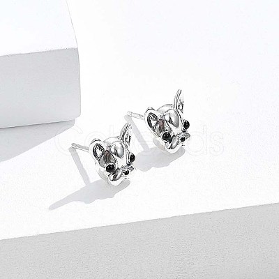 Anti-Tarnish Rhodium Plated 925 Sterling Silver Stud Earrings STER-BB72117-1