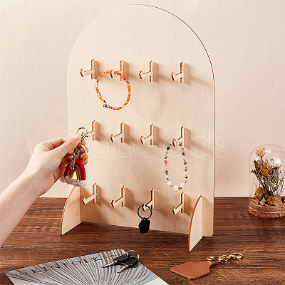 Arch Shaped Wood Bracelet Display Stands BDIS-WH0007-02-1