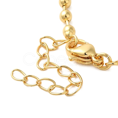 Real 18K Gold Plated Brass Pave Shell Ball Chain Locket Pendant Necklaces for Women NJEW-K381-02D-G-1