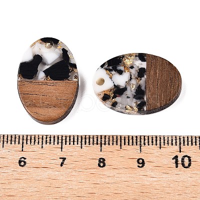 Transparent Resin and Walnut Wood Pendants RESI-T057-04A-1