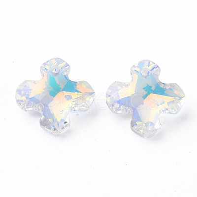 Electroplated Glass Charms EGLA-N006-013D-1