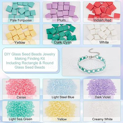 Nbeads DIY Glass Seed Beads Jewelry Making Finding Kit SEED-NB0001-62-1