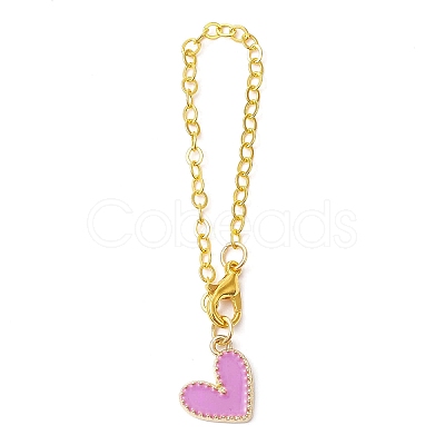 Heart Alloy Enamel Pendant Decoration HJEW-JM01459-1