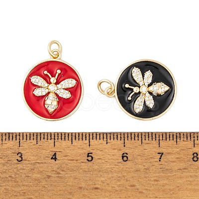 Brass Micro Pave Cubic Zirconia Pendants KK-E108-02G-1