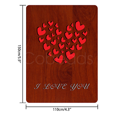 MDF Greeting Card & Paper Envelope with Bowknot AJEW-WH0203-002-1