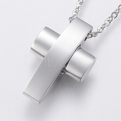 304 Stainless Steel Pendant Necklaces NJEW-K107-23A-1