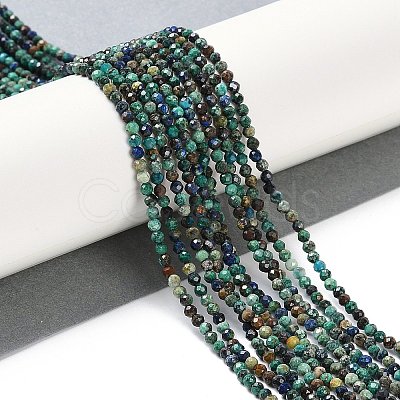 Natural Chrysocolla and Lapis Lazuli Beads Strands G-P542-A03-02-1