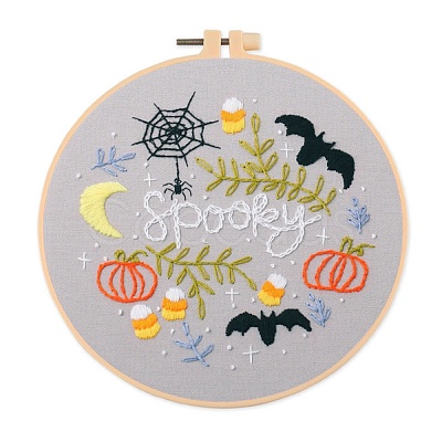 Halloween Themed DIY Embroidery Sets DIY-P021-A01-1