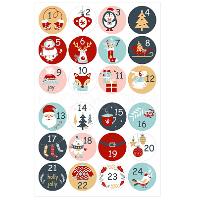 Christmas PVC Plastic Sticker Labels STIC-PW0003-54H-1