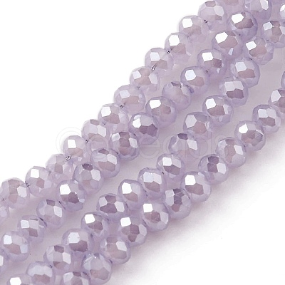 Electroplate Glass Beads Strands EGLA-J144-PL-C04-1