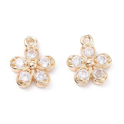 10Pcs Rack Plating Brass Clear Cubic Zirconia Charms ZIRC-SZ0002-13-1