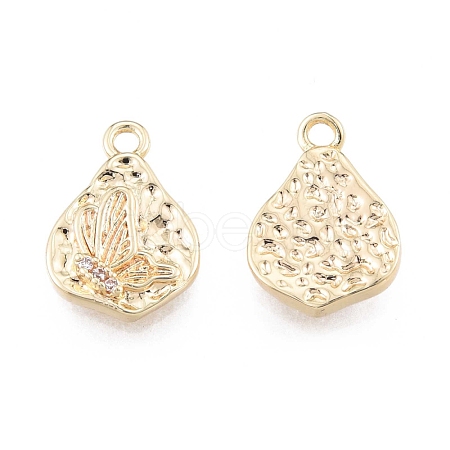 Brass Micro Pave Clear Cubic Zirconia Charms KK-N216-569LG-1