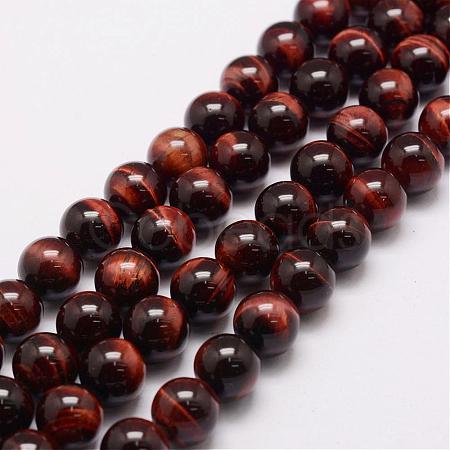 Natural & Dyed Tiger Eye Bead Strands G-P230-12-8mm-1