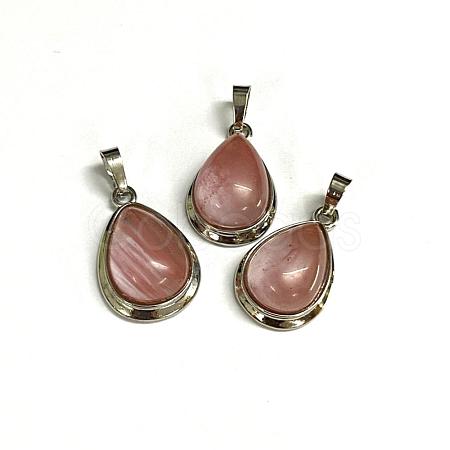 Cherry Quartz Glass Pendants G-L512-C11-1